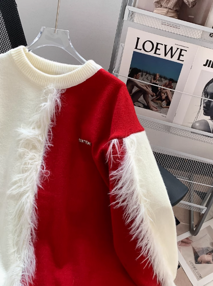 Fashionable colorblock sweater ED0905