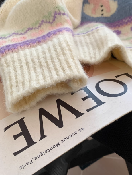 Cute snowman jacquard polo collar cardigan ED0906