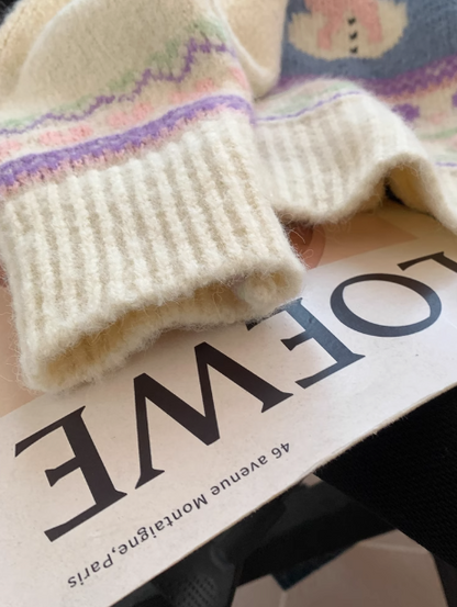 Cute snowman jacquard polo collar cardigan ED0906