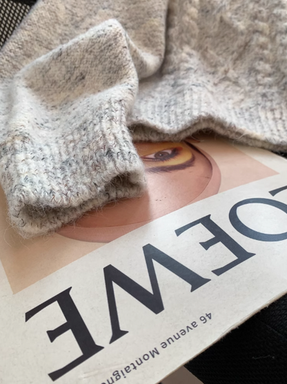 Retro twist V-neck short pullover sweater ED0913