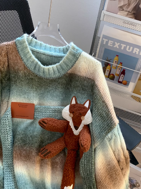Maillard fox sweater with gradient stripes ED0915