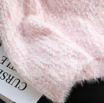 Gentle 3D Flower Faux Mink Sweater ED0916