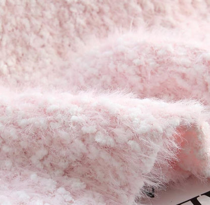 Gentle 3D Flower Faux Mink Sweater ED0916