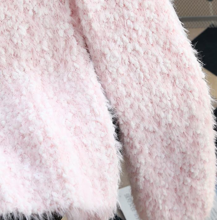 Gentle 3D Flower Faux Mink Sweater ED0916