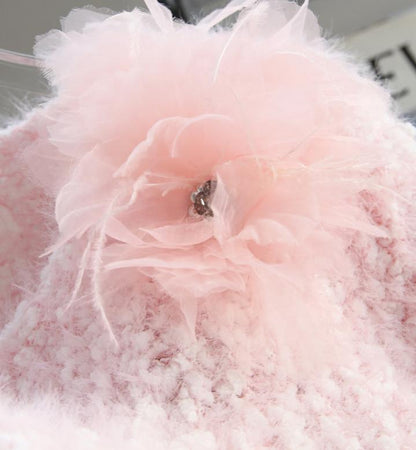 Gentle 3D Flower Faux Mink Sweater ED0916