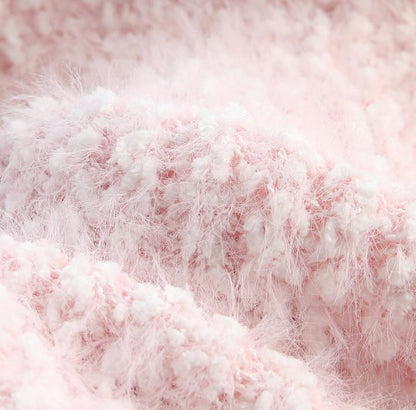 Gentle 3D Flower Faux Mink Sweater ED0916