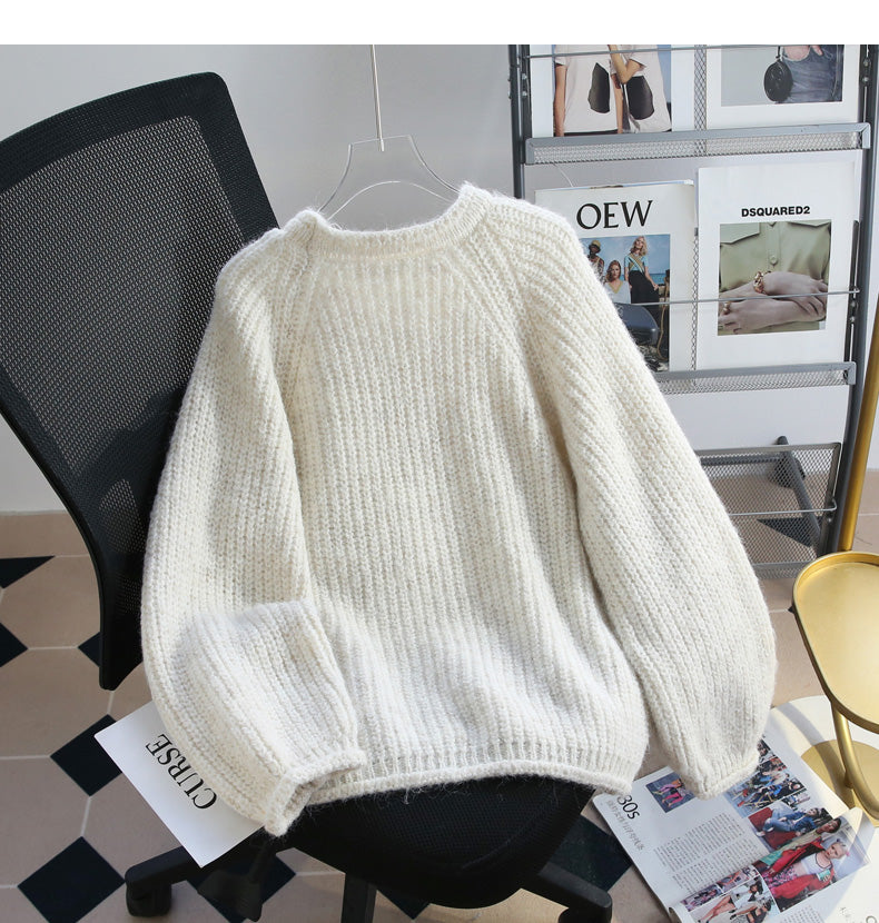 Heavy diamond-studded 3D flower pullover sweater ED0917