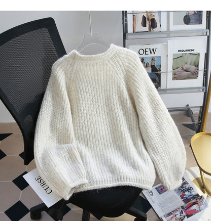 Heavy diamond-studded 3D flower pullover sweater ED0917