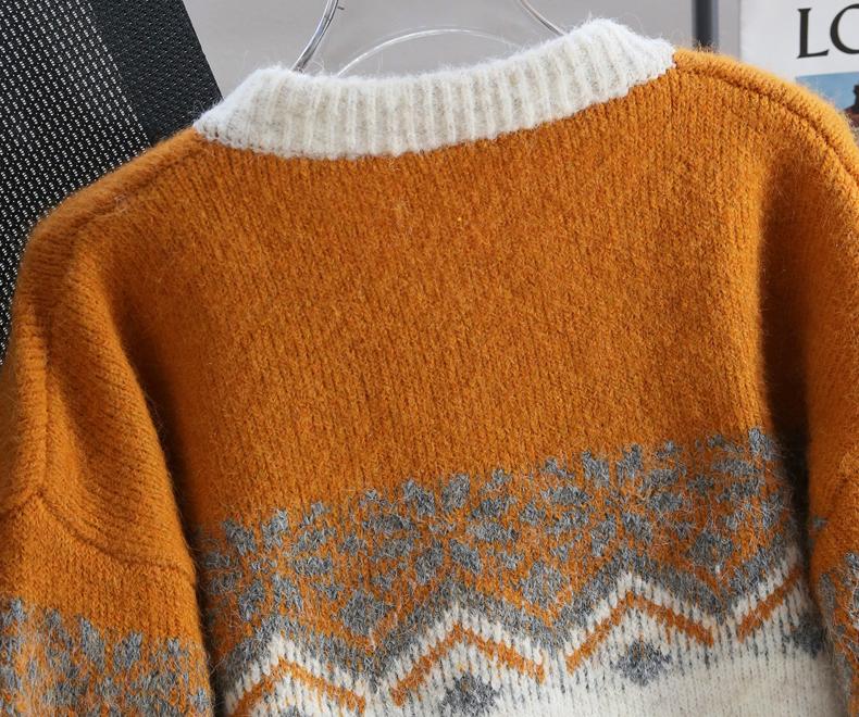 Fair Isle Vintage Contrast Cardigan Sweater ED0918