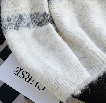 Fair Isle Vintage Contrast Cardigan Sweater ED0918