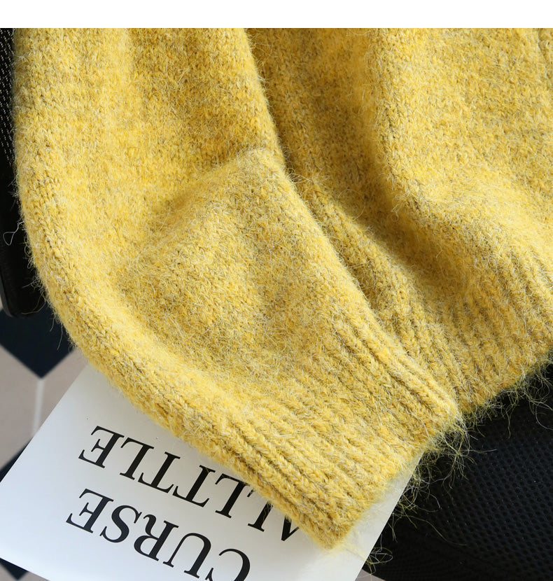 Warm Yellow Double Zipper Lapel Cardigan Sweater ED0922