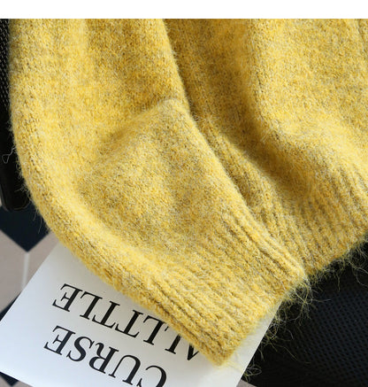 Warm Yellow Double Zipper Lapel Cardigan Sweater ED0922