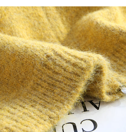 Warm Yellow Double Zipper Lapel Cardigan Sweater ED0922