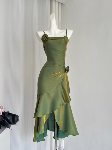 Fishtail ruffled suspender dress birthday dress ED0950