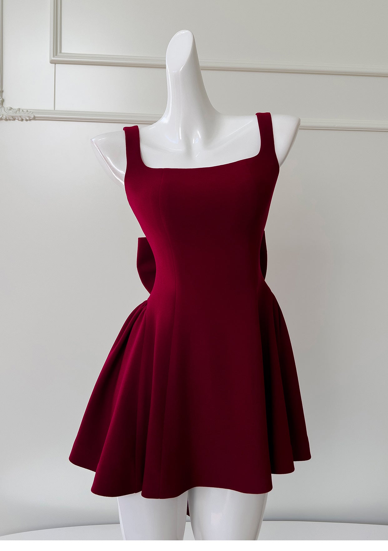 Burgundy A-line Spaghetti Strap Short Prom Dress Homecoming Dress ED0958