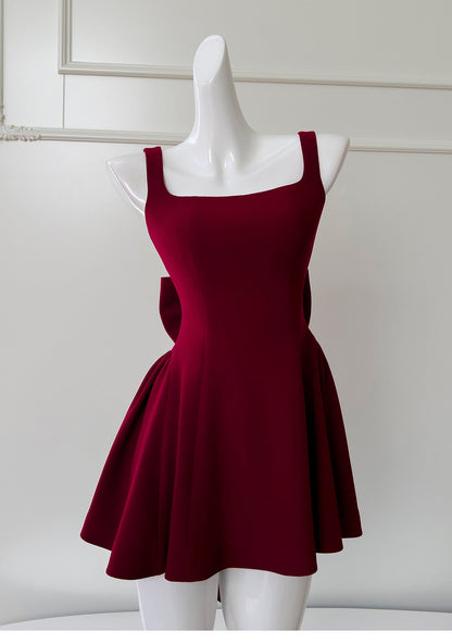 Burgundy A-line Spaghetti Strap Short Prom Dress Homecoming Dress ED0958