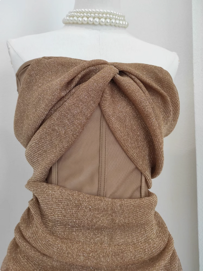 French cut splicing off-shoulder hip dress, evening dress ED0961