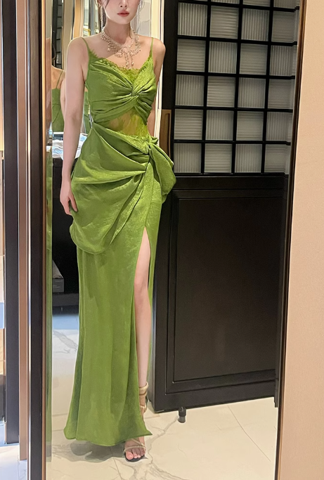 French retro lace seaside holiday purple dress ED0975