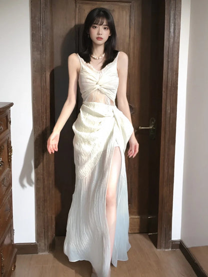 French retro lace seaside holiday purple dress ED0975