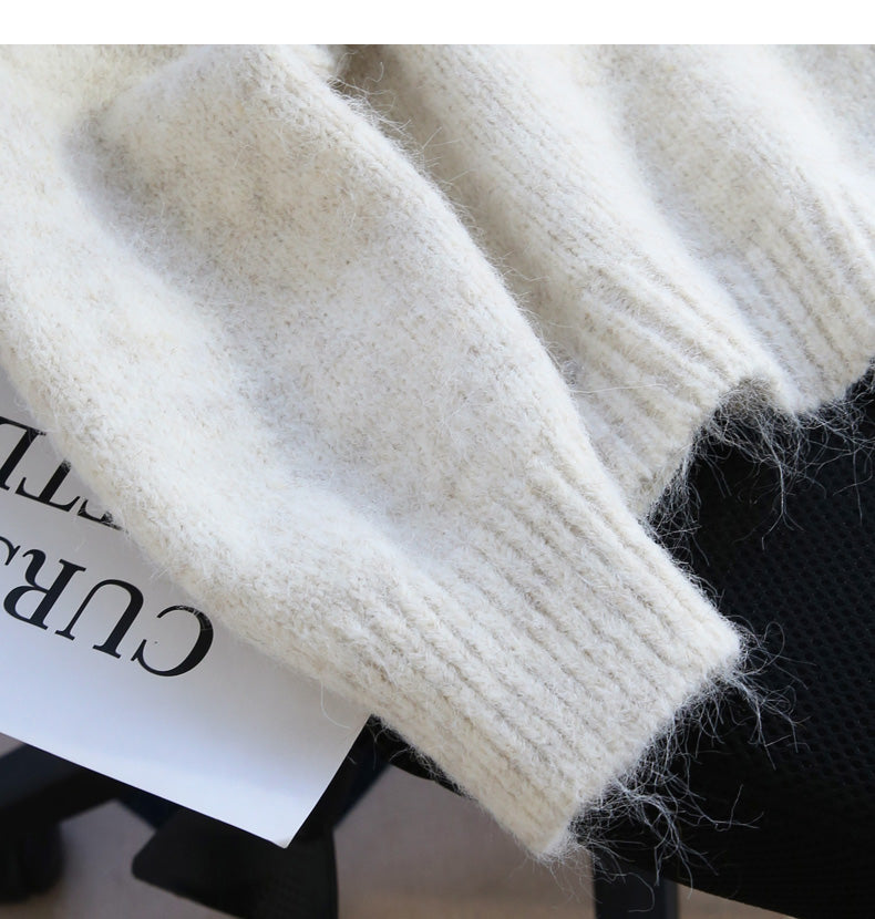 Heart button simple knitted cardigan ED0989