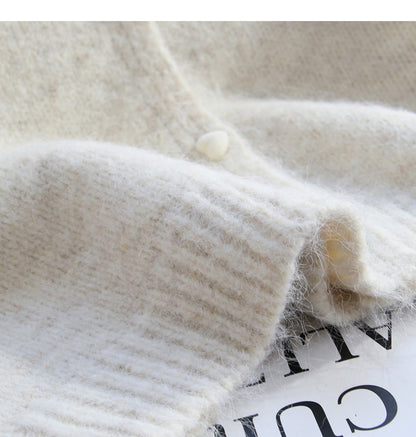 Heart button simple knitted cardigan ED0989