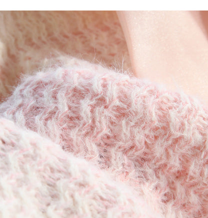 Gentle Lace-up Gradient Color Age-Reducing Knitted Sweater ED0990