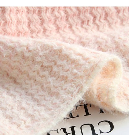 Gentle Lace-up Gradient Color Age-Reducing Knitted Sweater ED0990