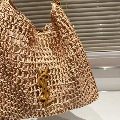 SAINT LAURENT YSL Raffia tote Bag