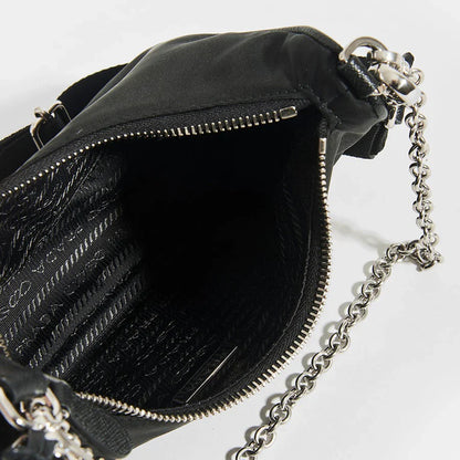 PRADA Nylon Re-Edition 2005 Shoulder Bag Black