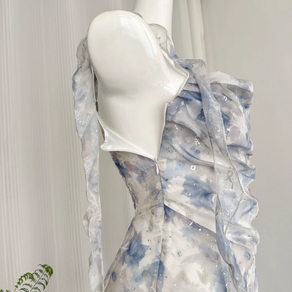 Classy Floral A Line Short Party Dress Vacation Dress S289