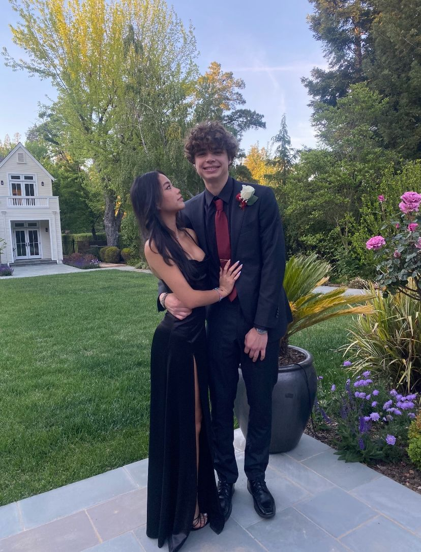 Simple A-line Black Prom Dress,Long Graduation Dresses