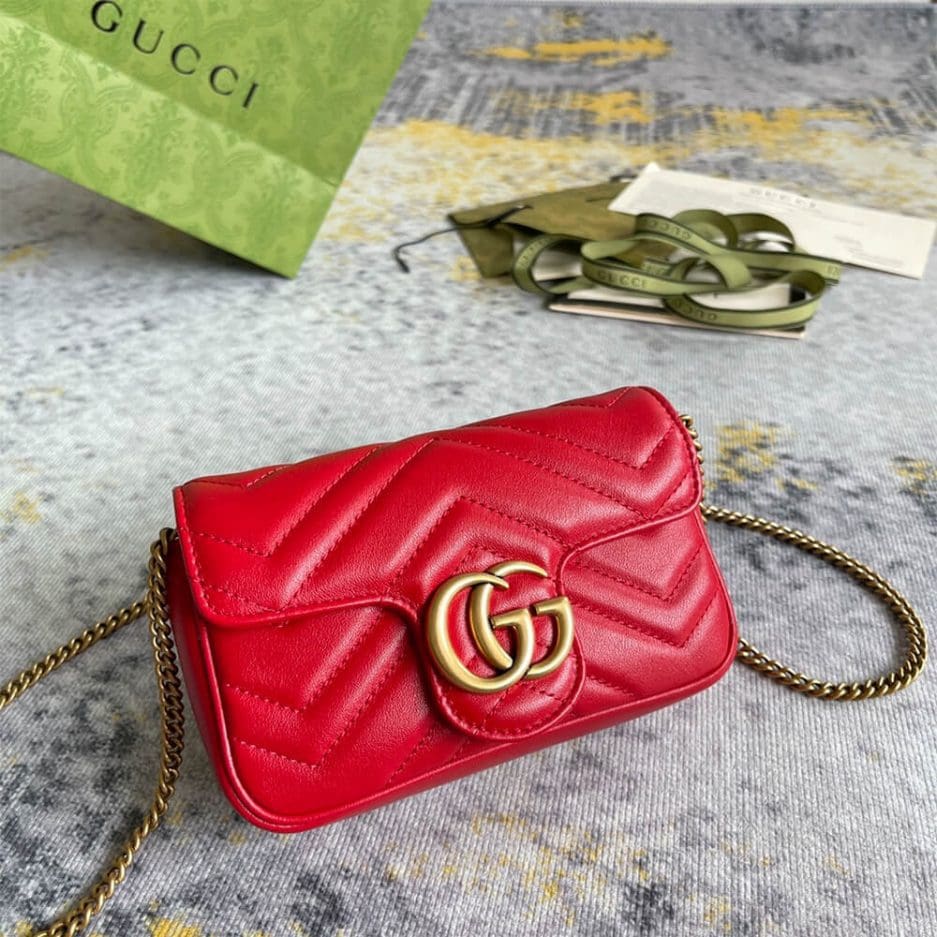 GUCCI Marmont matelasse leather super mini bag