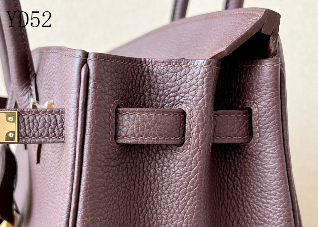 H BIRKIN 25 TOGO CHOCOLATE GOLD HARDWARE 25CM