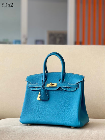 H BIRKIN 25 TOGO BLUE GOLD HARDWARE 25CM