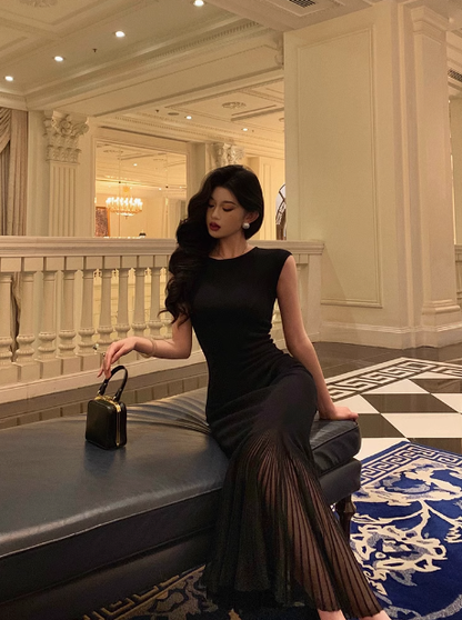 Sexy Mermaid Scoop Neckline Black 21st Birthday Dress Holiday Party Birthday Outfits For Women DP0176