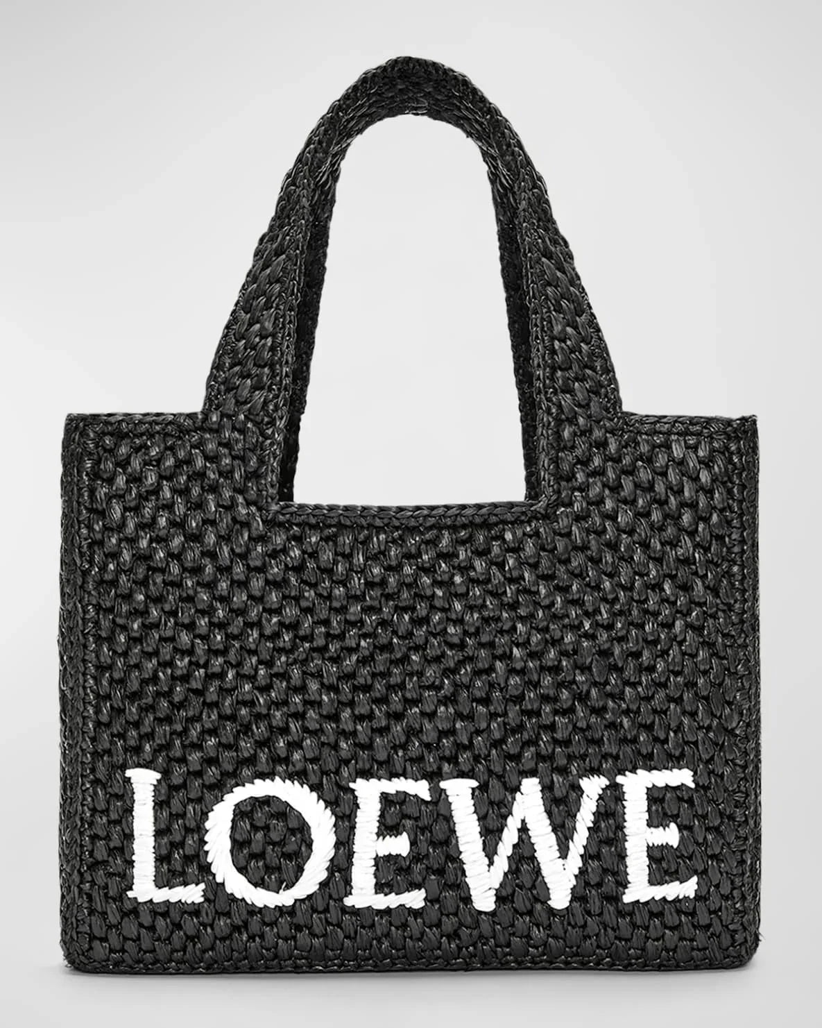 LOEWE x Paula's Ibiza Font Tote Small Bag in Raffia