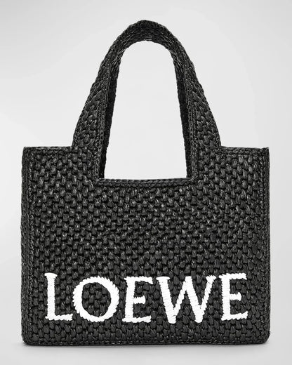 LOEWE x Paula's Ibiza Font Tote Small Bag in Raffia