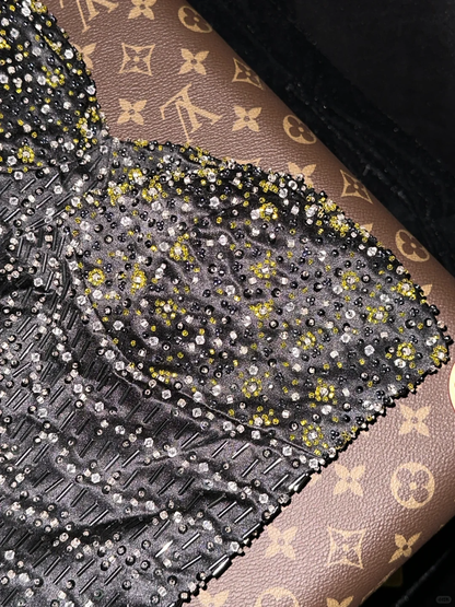 Vintage Mermaid Sweetheart Neck Beaded Satin Organza Prom Dress Party Dress SH3234