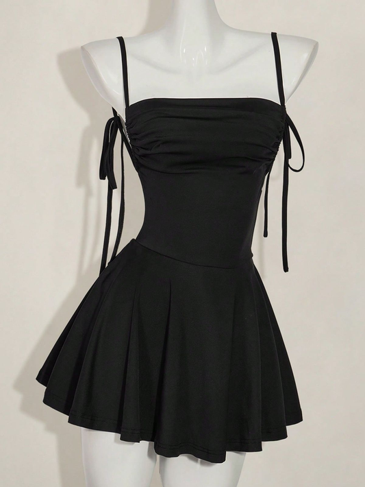 Sexy Black Spaghetti Straps Satin A Line Short Graduation Homecoming Dress Backless Cocktail Dress S815