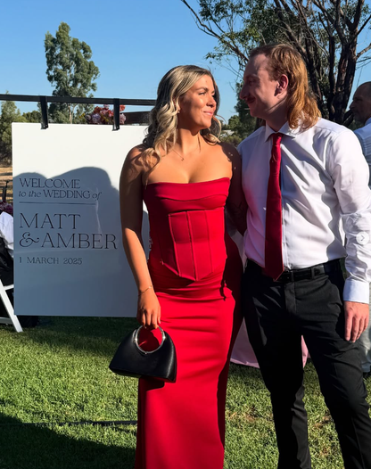 Charming Mermaid Strapless Corset Burgundy Satin Long Prom Dress Graduation Prom Dress SH2596