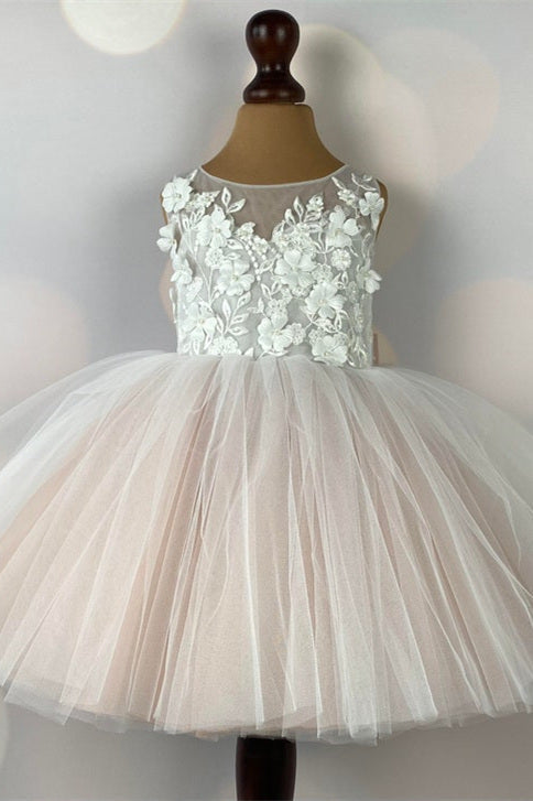 Cute Girl Party Dress with Flowers,Flower Girl Dresses with Bow