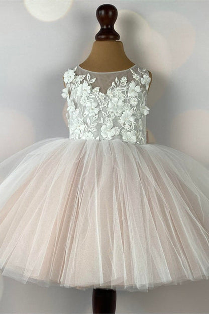 Cute Girl Party Dress with Flowers,Flower Girl Dresses with Bow