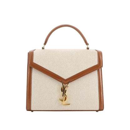 Saint Laurent Cassandra Top Handle Bag Canvas with Leather Medium