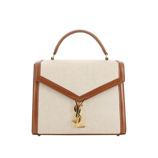 Saint Laurent Cassandra Top Handle Bag Canvas with Leather Medium