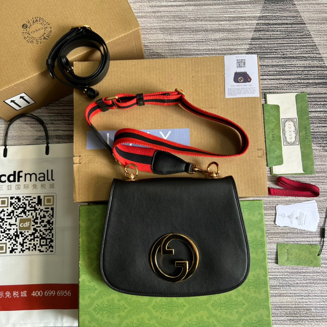 GUCCI BLONDIE MEDIUM BAG BLACK 29CM 699210 UXXAG 1064