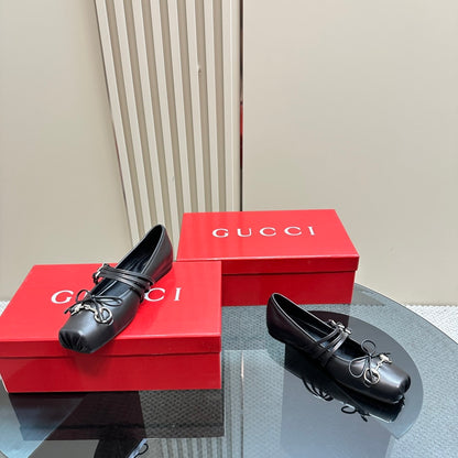 GUCCI WOMEN’S HORSEBIT BALLET FLAT SACCHETTO BLACK 814318 AAEA4 1000