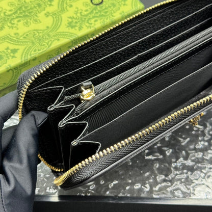 GUCCI ANIMALIER LEATHER ZIP AROUND WALLET 19CM 523667 DJ20T 1000