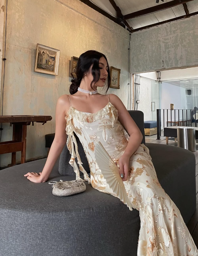 Vintage Mermaid Spaghetti Strap Beaded Ruffle Chiffon Prom Dress Evening Dress SH2070