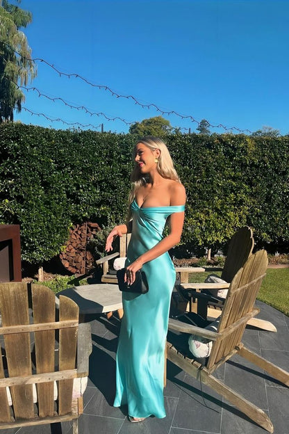Yellow/blue fashionable simple mermaid strapless long satin Ball gown, prom dress, evening dress, party dress gh3495