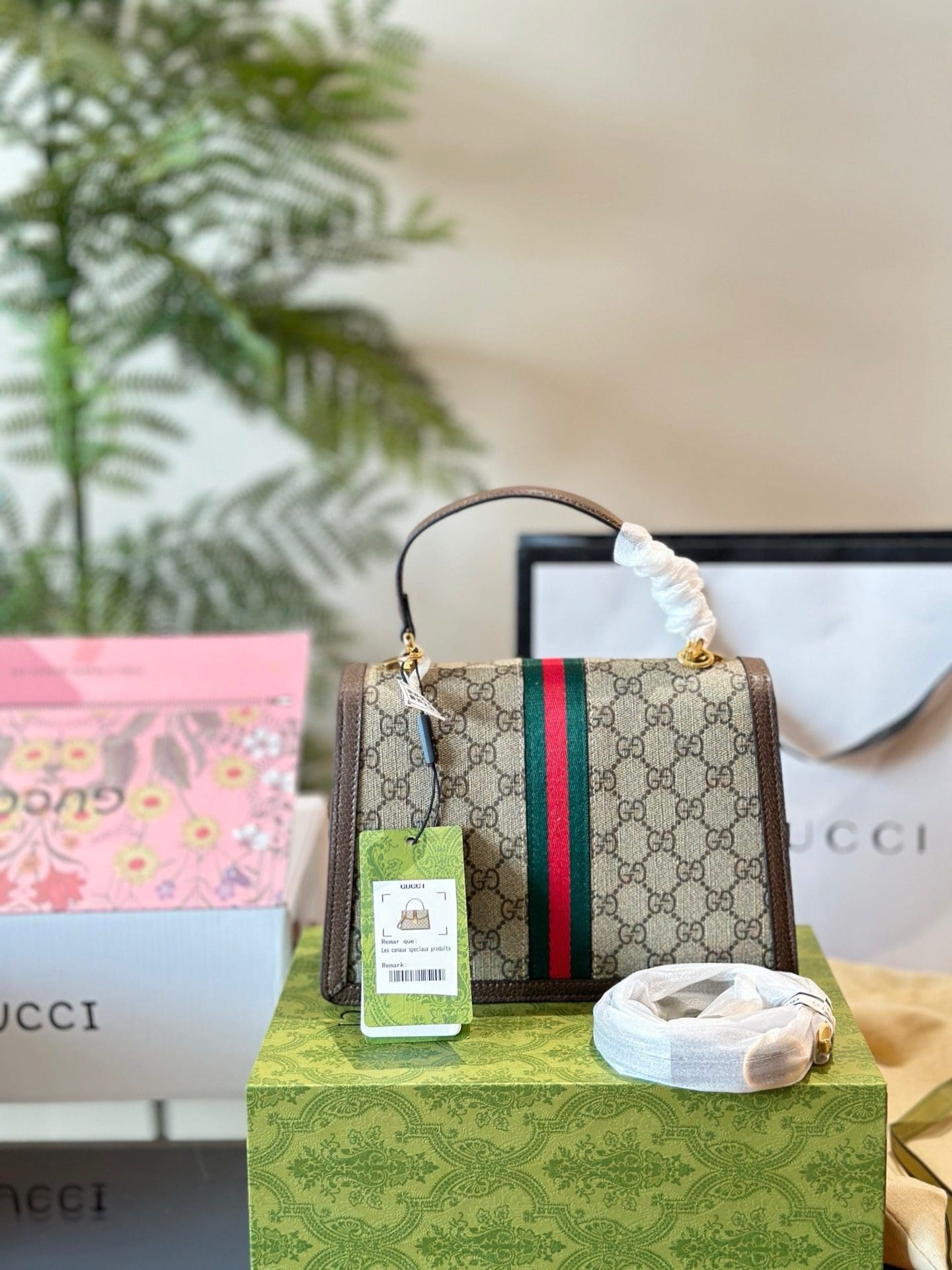 GGUCCI OPHIDIA TOP HANDLE SMALL BAG